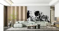 Monochrome Abstract Mountain Wall Mural
