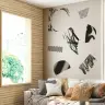 Modern Abstract Black and White Ink Art Wall Mural 3
