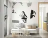 Modern Abstract Black and White Ink Art Wall Mural 4