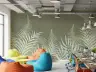Linen Texture Sage Green Botanical Wall Mural 3