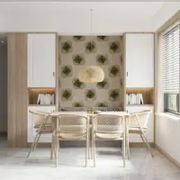 Muted Olive Green Overlapping Petal Pattern Wallpaper