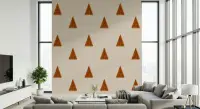 Terracotta Triangle Geometric Pattern Wallpaper