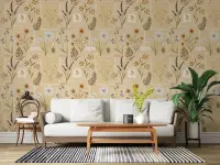 Jardin des Fleurs Vintage Botanical Collage Wallpaper