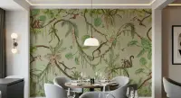 Playful Monkeys Tropical Jungle Vines Wall Mural