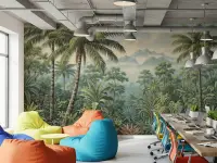 Tropical Jungle Mountain Vista Wall Mural