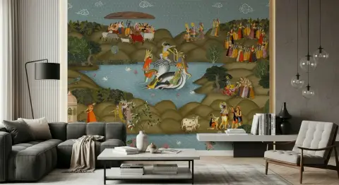 Lord Krishna Kaliya Daman Leela Wall Mural