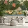 Traditional Indian Krishna Leela Forest Wall Mural 5