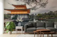 Serene Kyoto Golden Pavilion Landscape Wall Mural