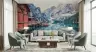 Alpine Lake Boathouse Reflection Wall Mural 5