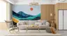 Vibrant Abstract Layered Mountainscape Wall Mural 4