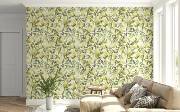 Watercolor Lemon Grove Wallpaper