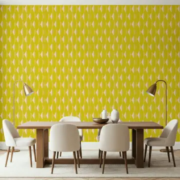 Vibrant Lime Geometric Rhombus Wallpaper