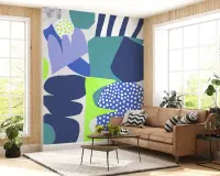 Vibrant Abstract Colour Block Wall Mural