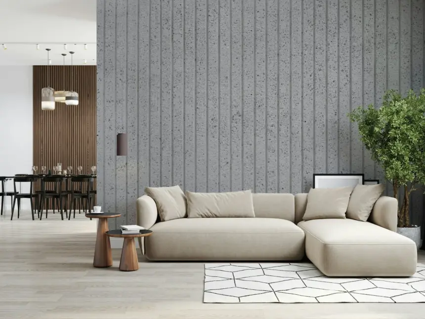 Linear Concrete Illusion Wall Mural -2306793