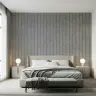 Modern Grey Fluted Concrete Effect Wallpaper 1