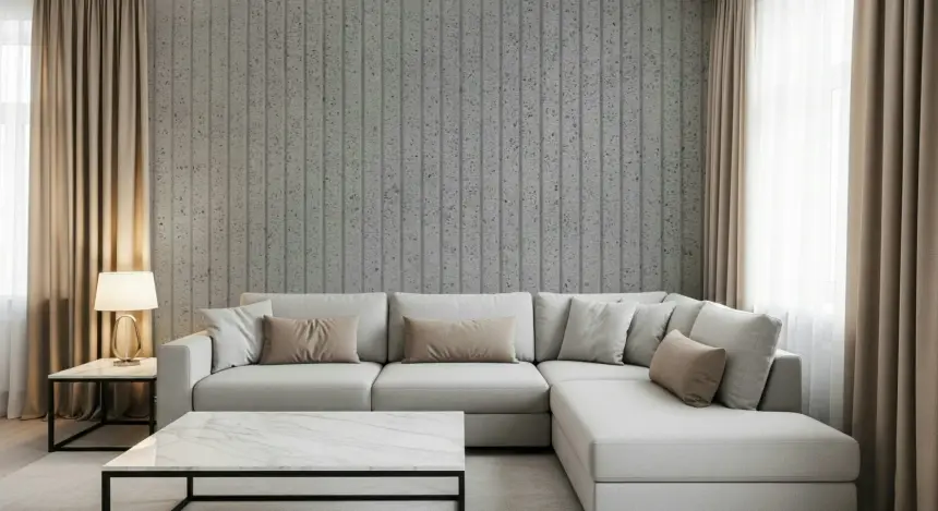 Linear Concrete Illusion Wall Mural -2306793