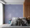 Contemporary Lavender Blue Geometric Rhombus Wallpaper 3