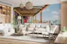 Vibrant Coastal Town Pergola Wall Mural 1