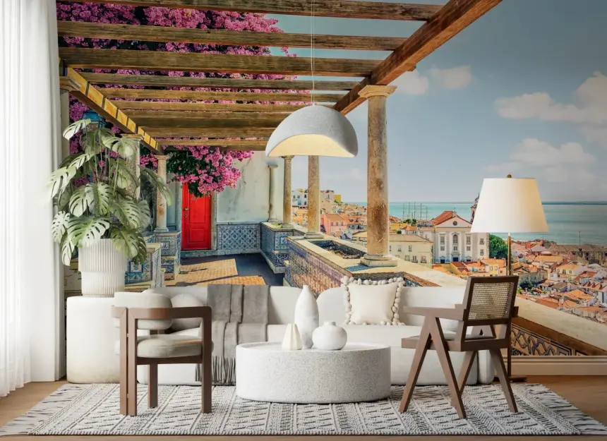 Lisbon Vista Bloom Wall Mural