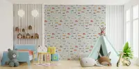 Playful Transport Vehicles Kids Wallpaper