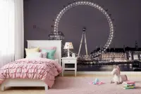 London Eye Illuminated Cityscape Wall Mural