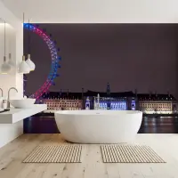 London Eye Night Cityscape Wall Mural