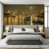 Illuminated London Cityscape River Thames Wall Mural