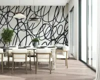 Contemporary Abstract Loop Line Wall Mural
