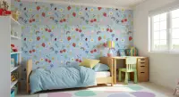 Whimsical Fruit & Charm Kids Wallpaper