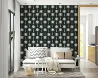 Art Deco Palm Leaf Pattern Tropical Wallpaper