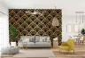 Art Deco Gold & Black Geometric Fan Wall Mural 2