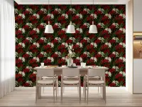 Dramatic Red White Spider Lily Floral Wallpaper