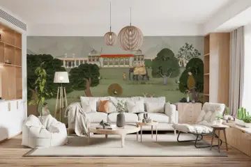 Traditional Indian Palace Garden Wall Mural