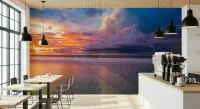 Vibrant Coastal Sunset Ocean Wall Mural