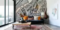 New York Cityscape Broadway Street Signs Wall Mural