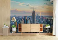 NYC Iconic Landmarks Morning Glow Wallpaper Mural