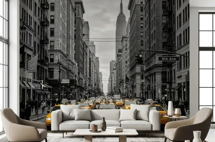 Manhattan's Golden Rush Wall Mural