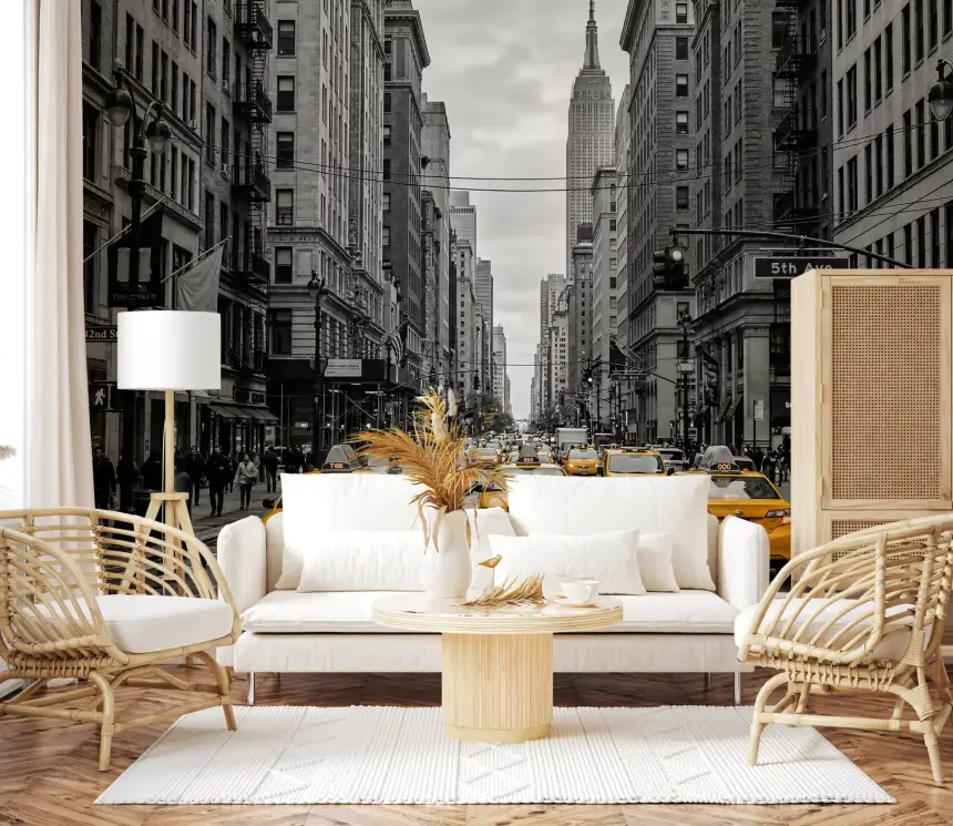 Manhattan's Golden Rush Wall Mural
