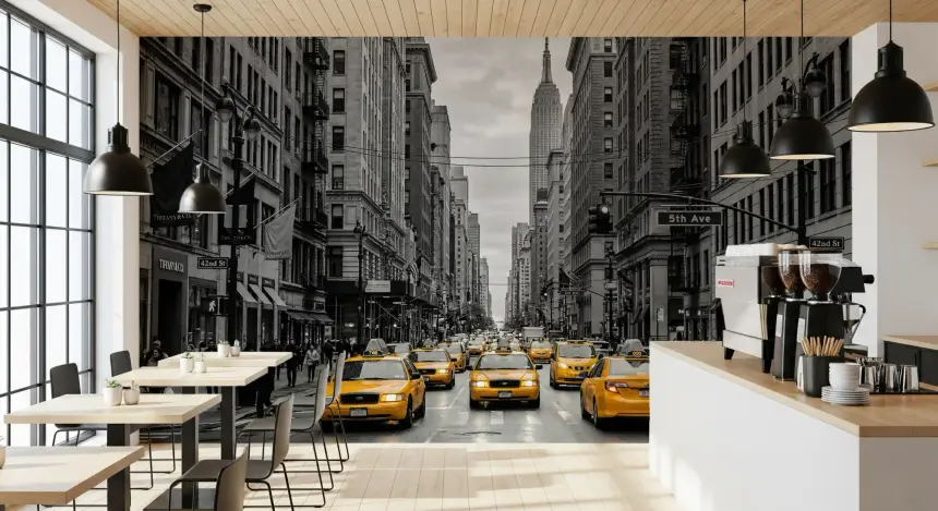 Manhattan's Golden Rush Wall Mural