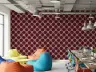 Maroon Floral Lattice Pattern Wallpaper 2