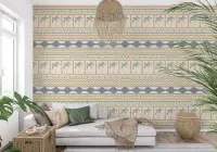 Bohemian Palm Tree Stripe Pattern Wallpaper