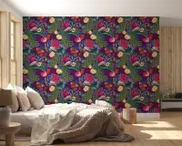 Opulent Peacock & Floral Fantasy Wall Mural