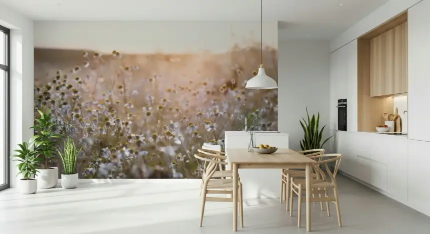 Meadow Bloom Sunset Wall Mural - 2658148