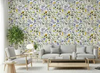 Hand-Painted Serene Butterfly Meadow Wallpaper