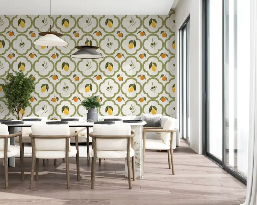 Mediterranean Harvest Decor Wallpaper