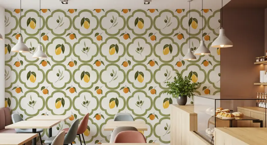 Mediterranean Harvest Decor Wallpaper