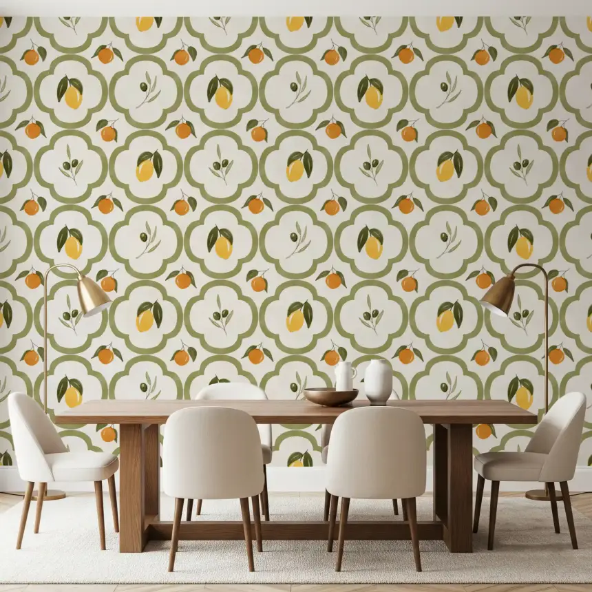 Mediterranean Harvest Decor Wallpaper
