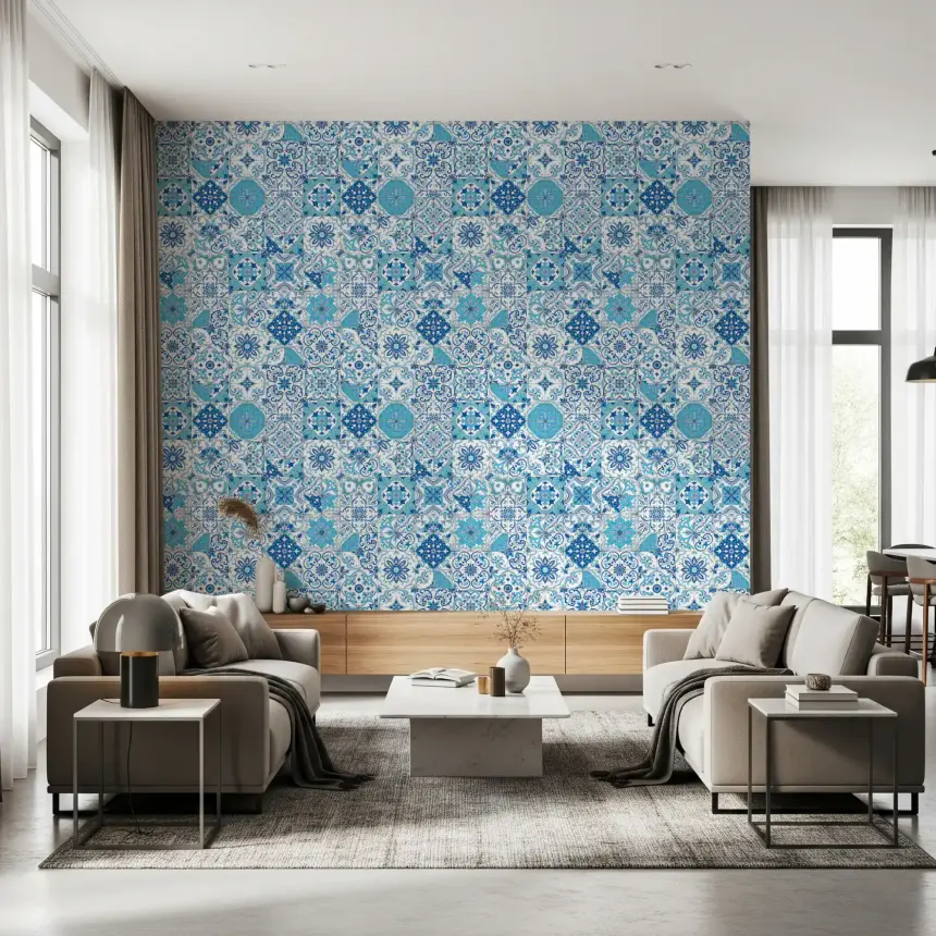 Mediterranean Hues/ Azulejo Tiles 2 Wallpaper