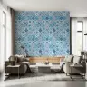 Mediterranean Blue Tile Pattern Wallpaper 2