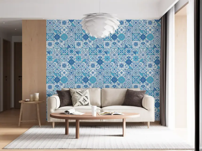 Mediterranean Hues/ Azulejo Tiles 2 Wallpaper